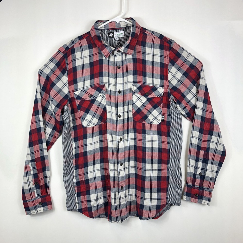 Men's LRG Lifted Research Group Cotton Long Sleeve Flannel Shirt Medium New‎